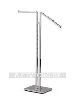 Вешало 2-рожковое с регулировкой высоты хром/черный (арт. ВЭ-2РН)