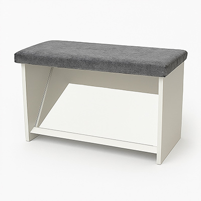 Пуф (скамейка) для примерки обуви с зеркалом